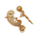 Stylish Green Stone Pearl Ethnic Ear Cuff Earrings For Women
