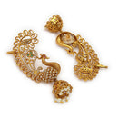 Peacock Shape Gold Plated Ethnic Ear Cuff Earrings For Women