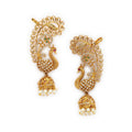 Peacock Shape Gold Plated Ethnic Ear Cuff Earrings For Women