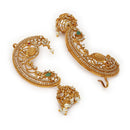 Gold Plated Pearl Ethnic Ear Cuff Earrings For Women