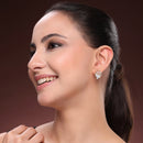 Gold Plated White AD Stone Daily Wear Studs Earrings