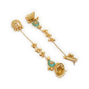 Gold Plated Long Chain Pearl Ethnic Kashmiri Earrings