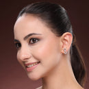 Rhodium Plated Infinity Loop White AD Stone Western Studs Earrings
