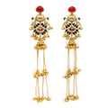 Gold Plated Multicolor Ethnic Ghungroo Kashmiri Earrings