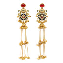 Gold Plated Multicolor Ethnic Ghungroo Kashmiri Earrings