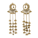 Gold Plated Ethnic Indian Traditional Ghungroo Kashmiri Earrings