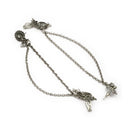 Oxidised Double Layer Peacock Shape Contemporary Ear Cuff Earrings