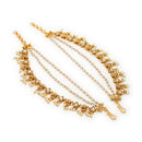 Multicolor Pearl Gold Plated Multilayer Ethnic Ear Chain Earrings