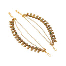 Gold Plated Multicolor Pearl Star Ethnic Ear Chain Earrings