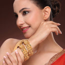 Gold-Toned Lord Ram, Sita & Lakshman Temple Kada Bangles for Women & Girls