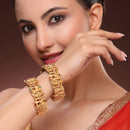 Gold-Toned Lord Ram, Sita & Lakshman Temple Kada Bangles for Women & Girls