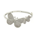 Rhodium Plated Set Of 2 Silver Toned Openable Cuff for Women