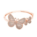 Set of 2 Rose Gold Plated Brass Crystal Bracelet & AD Contemporary Kada Bangle Jewellery Set)
