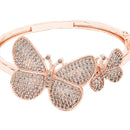 Set of 2 Rose Gold Plated Brass Crystal Bracelet & AD Contemporary Kada Bangle Jewellery Set)