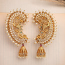 Stylish Gold Plated Pearl Ethnic Ear Cuff Earrings For Women