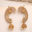 Gold Plated Pearl Ethnic Ear Cuff Earrings For Women