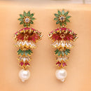 Gold Plated Floral CZ Studded Ethnic Jhumka Jhumki Earrings