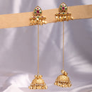 Gold Plated Pearl Stone Ethnic Kashmiri Earrings