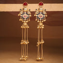Gold Plated Multicolor Ethnic Ghungroo Kashmiri Earrings