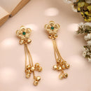 Gold Plated Floral Design Ethnic Ghungroo Kashmiri Earrings