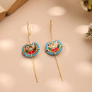 Antique Gold Plated Multicolor Lotus Beaded Earcuff