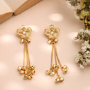 Gold Plated Floral Design Ethnic Ghungroo Kashmiri Earrings