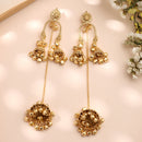Ethnic Stylish Party Wear Gold Tone Ghungroo Kashmiri Earrings