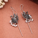 Oxidized Dancing Figure Pearl Earrings