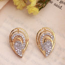 Gold Plated White AD Stone Daily Wear Studs Earrings