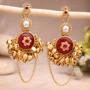 Gold Plated Traditional Ghungroo Ethnic Chandbali Earrings