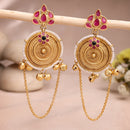 Gold Plated Maharani Style Ghungroo Ethnic Chandbali Earrings