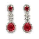 Rhodium Teardrop Necklace Set