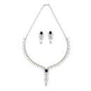 Sapphire Blue Stone Necklace Set