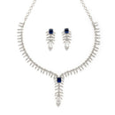 Sapphire Blue Stone Necklace Set