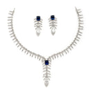Sapphire Blue Stone Necklace Set