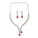 Designer Ruby Red Necklace Set
