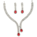 Designer Ruby Red Necklace Set