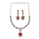 Royal Ruby Bridal Necklace Set