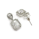 Rectangular White Stone Necklace Set