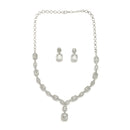 Rectangular White Stone Necklace Set