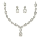 Rectangular White Stone Necklace Set