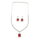 Ruby Pendant Necklace Set
