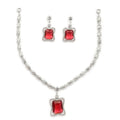 Ruby Pendant Necklace Set