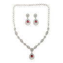 Pear Shape Red Necklace Set