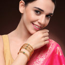 Gold Plated Multicolor Contemporary Bangles for Women & Girls