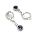 Luxury Blue Stone Lariat Necklace Set