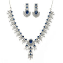 Princess Style Blue Stone Necklace Set