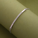 Rhodium Plated Silver Toned Cubic Zirconia Studded Adjustable Bracelet