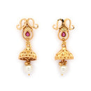 Traditional Ruby Pearl Necklace Set