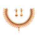 Traditional Ruby Pearl Necklace Set